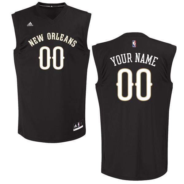 Men New Orleans Pelicans Adidas Black Custom Chase NBA Jersey